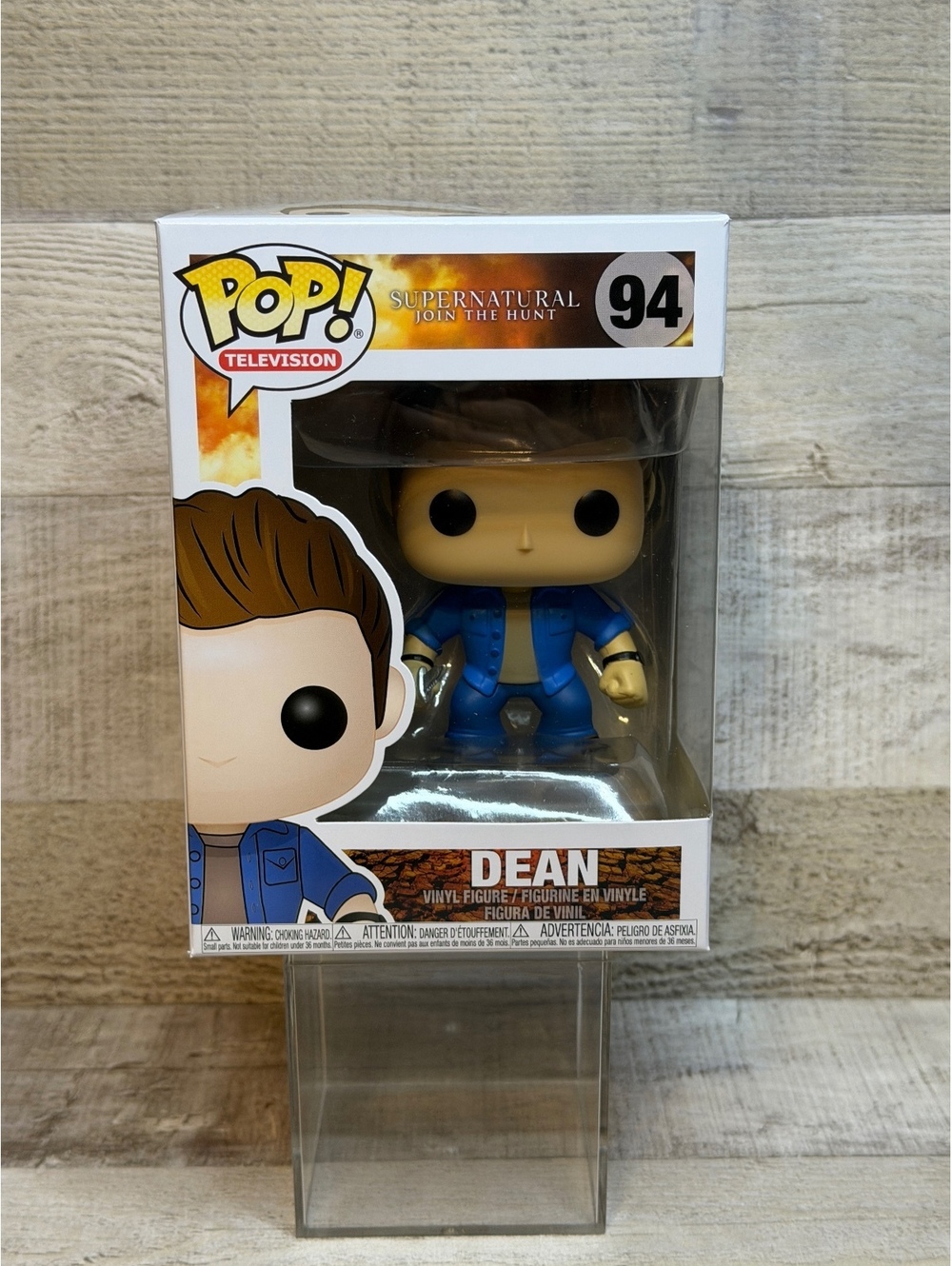 SPN Funko Pop #94 Dean Winchester. Pop protector included.box damage.